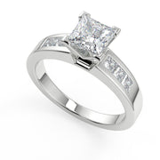 Monique Four Prong Channel Princess Engagement Ring – Nivetta - Nivetta